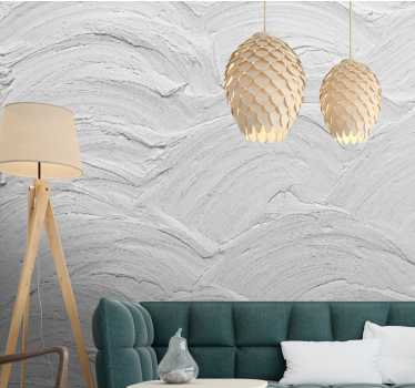 "Gray Japandi" wavy cement  vintage mural - TenStickers