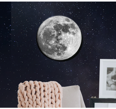 Grey moon in outer space space mural wallpaper - TenStickers