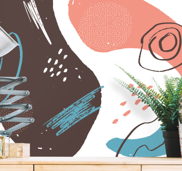 Grunge wall art brush abstract mural - TenStickers
