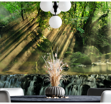 Heavenly nature waterfall mural - TenStickers