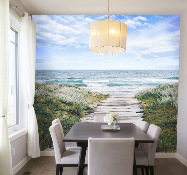 Holiday at the seaside sea wall mural - TenStickers