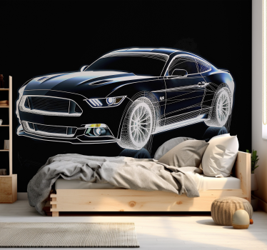 Sports car Hologram design wall decor for teenager - TenStickers