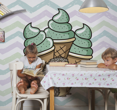 Dining room wall mural ice cream treat - TenStickers
