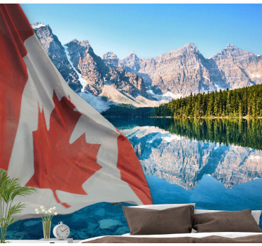 Landscape and Canadian flag landscape murals - TenStickers