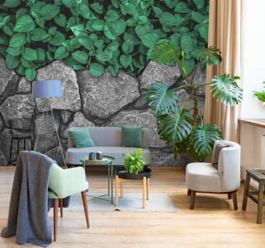 Leaves and stones natural design room wall mural - TenStickers