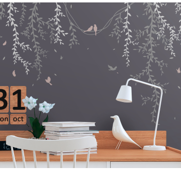 Light white hanging flowers nature murals - TenStickers