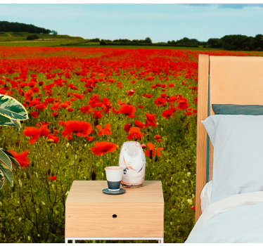 Long poppy field Poppy Wallpaper Photo - TenStickers