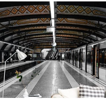 Metro station 3D mural wallpaper - TenStickers