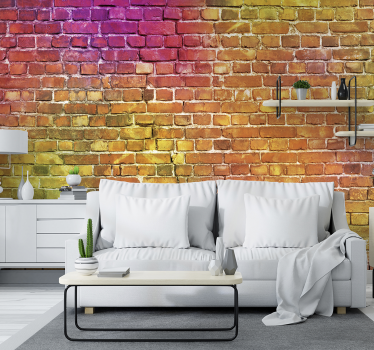 Modern colourful brick art photo wallpaper - TenStickers