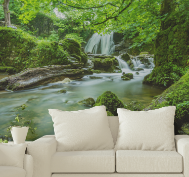 Nature wall mural tranquil woodland brook - TenStickers