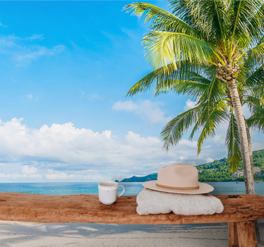 Nature wall mural tropical shore retreat - TenStickers