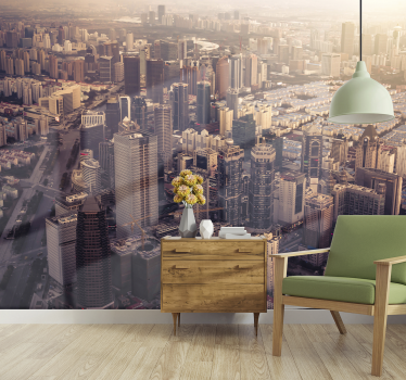 New York cityscape skyline wall mural - TenStickers