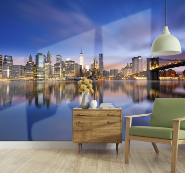 New York photo skyline wall mural - TenStickers