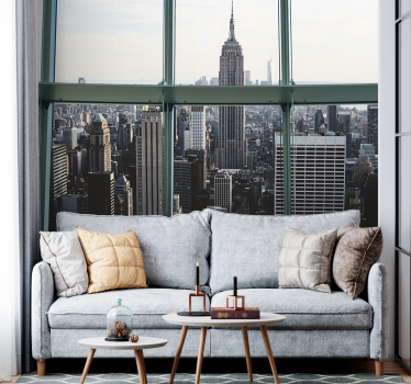 New york wall mural empire state skyline - TenStickers