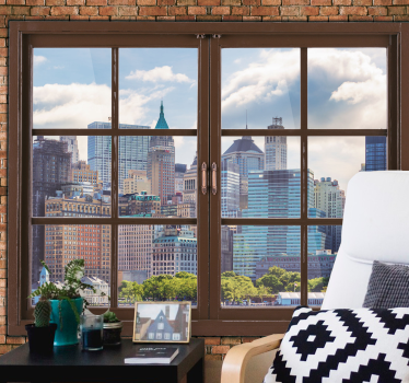 New york wall mural skyline views of manhattan - TenStickers