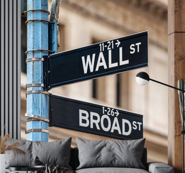 New york wall street sign mural wallpaper - TenStickers