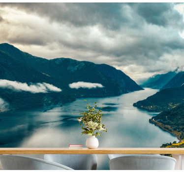 Norwegian landscape clear water nature murals - TenStickers