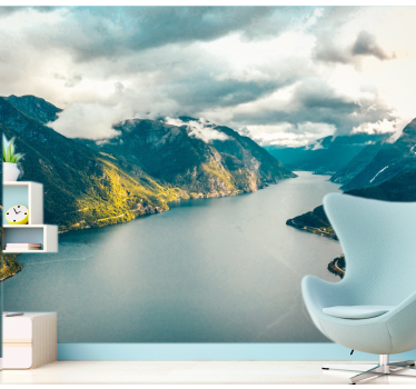 Norwegian landscape river nature murals - TenStickers