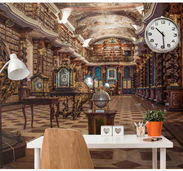 Old library vintage mural - TenStickers
