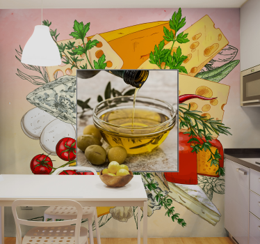 passion fot cooking frame with photo custom murals - TenStickers