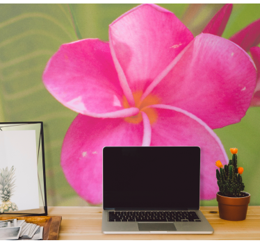 Pink floral accent flower wall mural - TenStickers