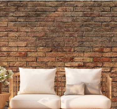 Raw brown brick mural - TenStickers