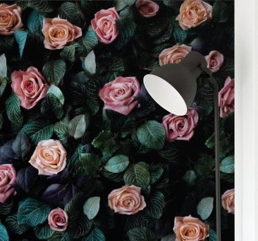Red rose flowers  mural - TenStickers