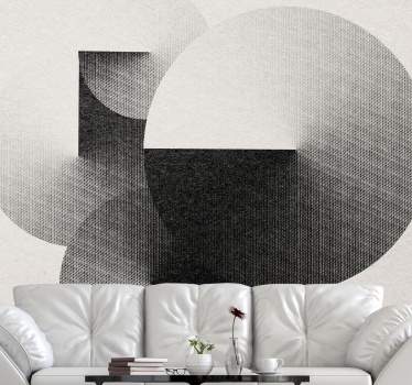 Retro geometric circle pattern vintage mural - TenStickers