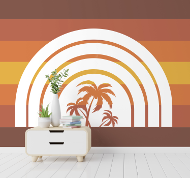 Retro Sunset and Palms landscape wall murals - TenStickers