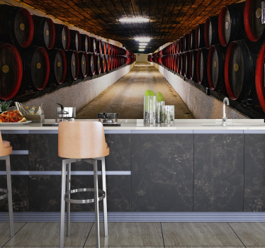 Rustic Winery 3d mural wallpaper - TenStickers