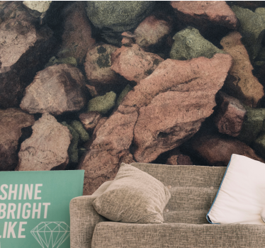Stone wall mural rocky texture design - TenStickers