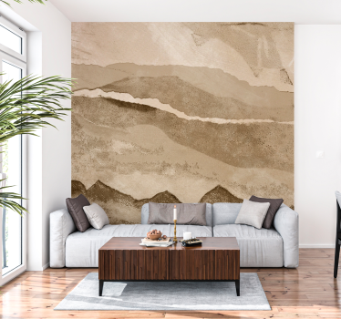 Beige Paper Strips Wall Mural - TenStickers