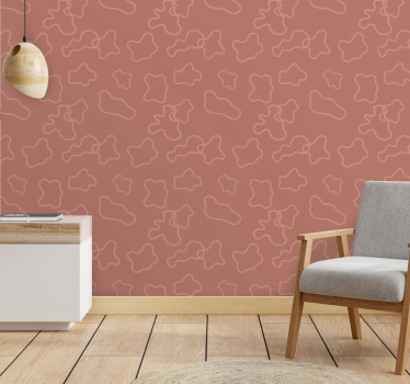 Terracotta white cercles abstract mural - TenStickers