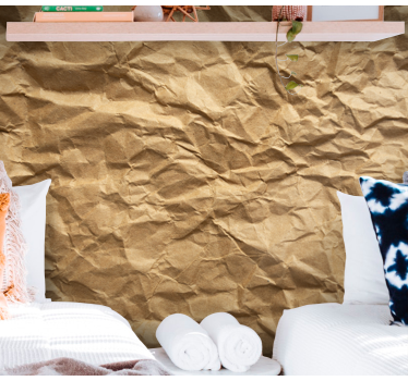 Texture wall mural crumpled brown surface - TenStickers
