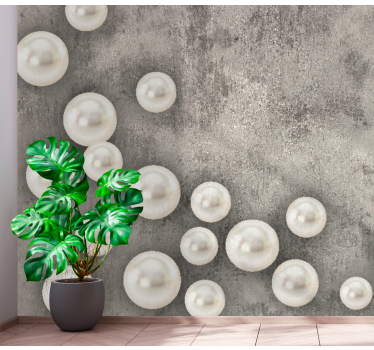 Texture wall mural delicate pearl arrangement - TenStickers