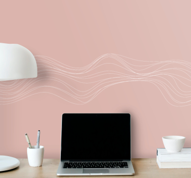 Texture wall mural elegant curved lines - TenStickers