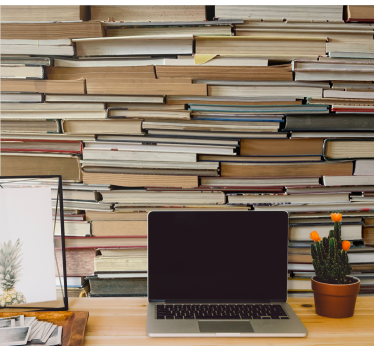 Texture wall mural layered book stacks - TenStickers