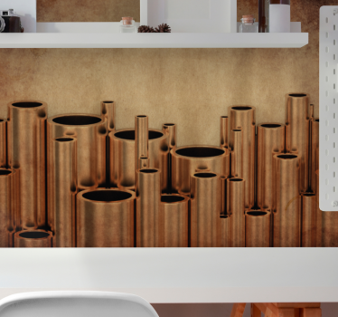 Texture wall mural textured pipe arrangement - TenStickers