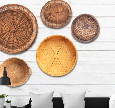 Texture wall mural woven basket designs - TenStickers