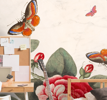 Tropical aquarella butteferlies nature murals - TenStickers