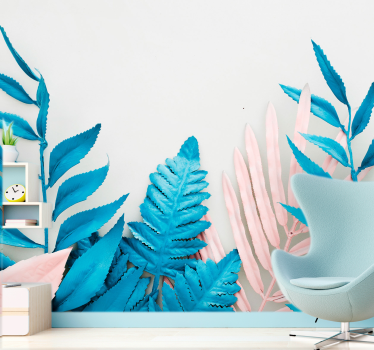 Tropical jungle painting style mural wallpaper - TenStickers