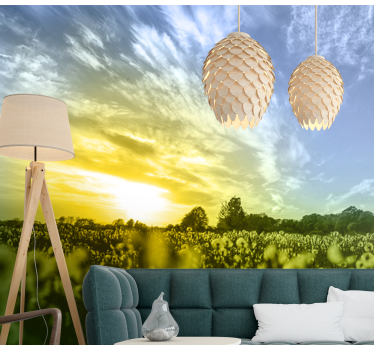 Twilight Blossom Meadow flower wall mural - TenStickers