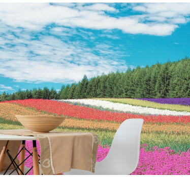 Very colourful flower field mural wallpaper - TenStickers