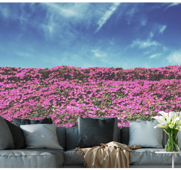 Vibrant Pink Blossoms flower wall mural - TenStickers