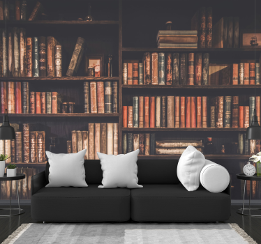 Vintage BookShelf mural - TenStickers