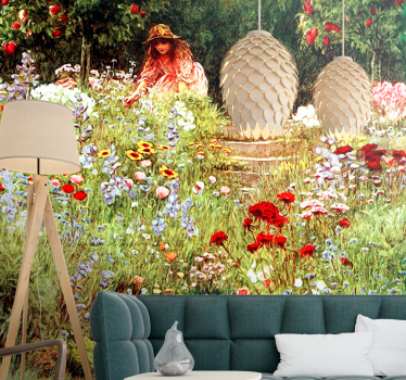 Vintage garden "cottagecore" style nature murals - TenStickers