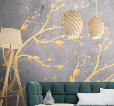 Vintage style golden tree vintage mural - TenStickers