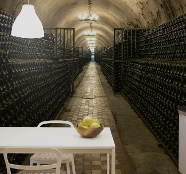 Vintage wine cellar  living room mural - TenStickers