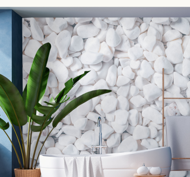 Bathroom white stone textures Bathroom Wall Murals - TenStickers
