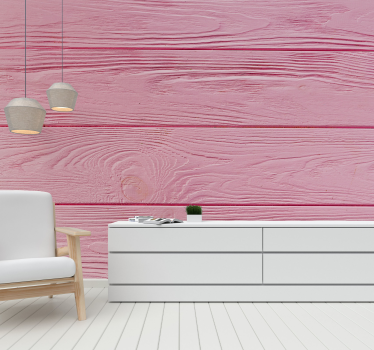 Wall mural wood texture pink color wood mural - TenStickers